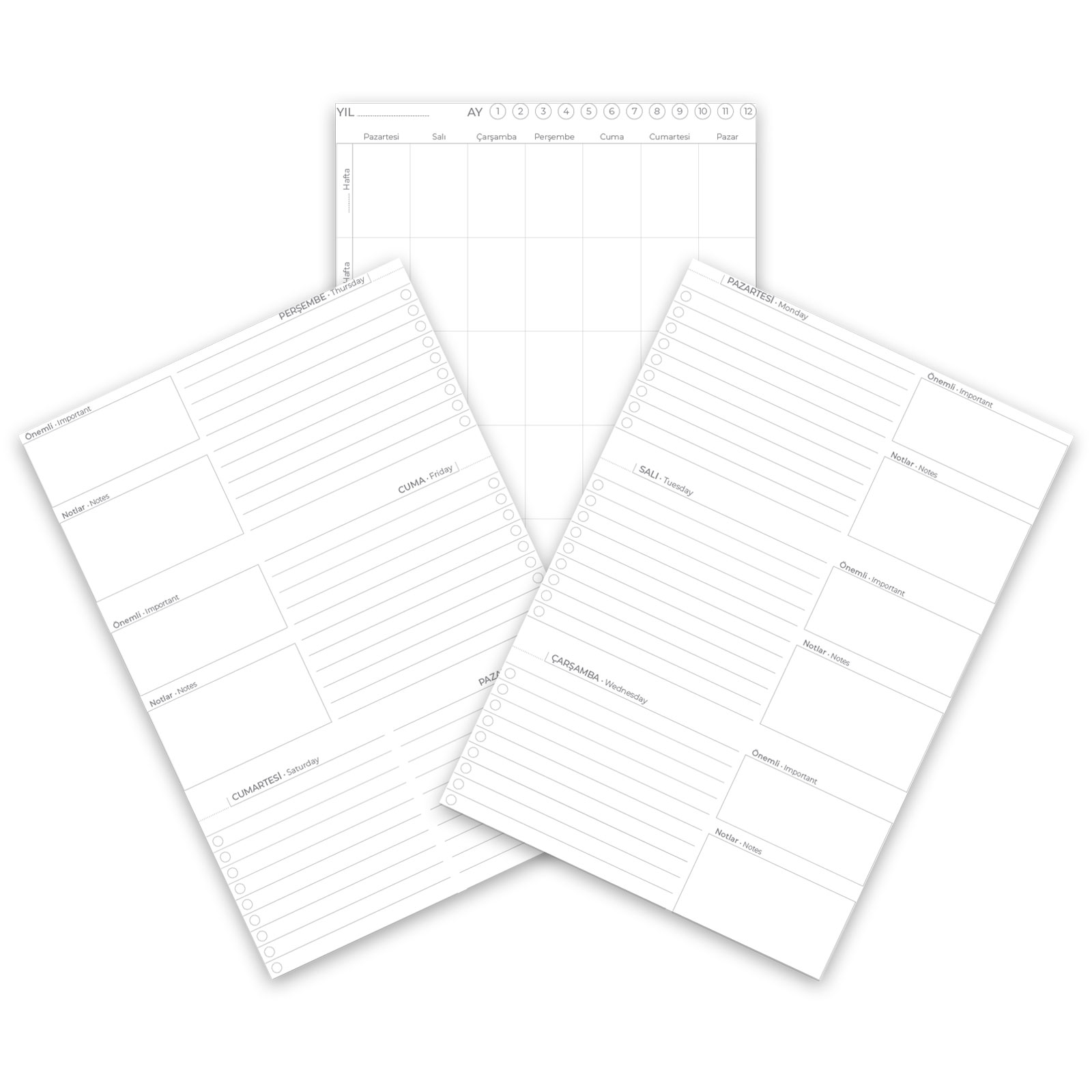 Kolej Spiralli Haftalık Planlayıcı (20x28 cm) - Kırmızı promosyon ürünü